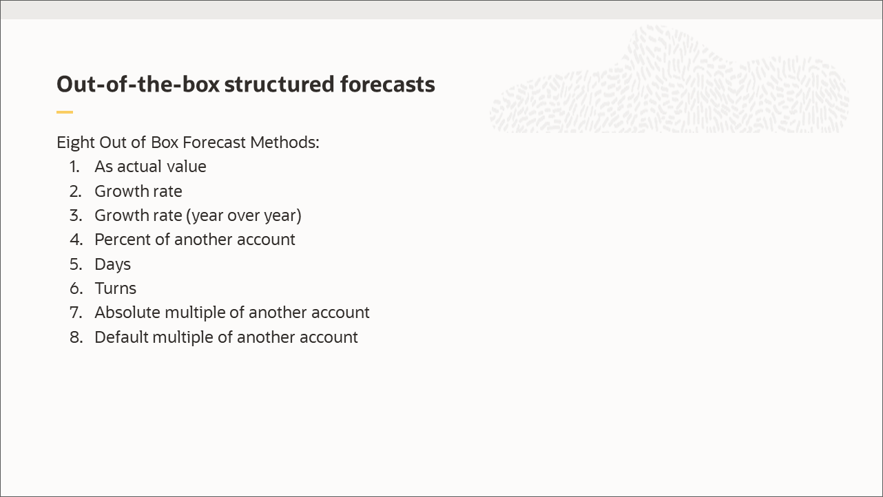 Out-of-the-box structured forecasts